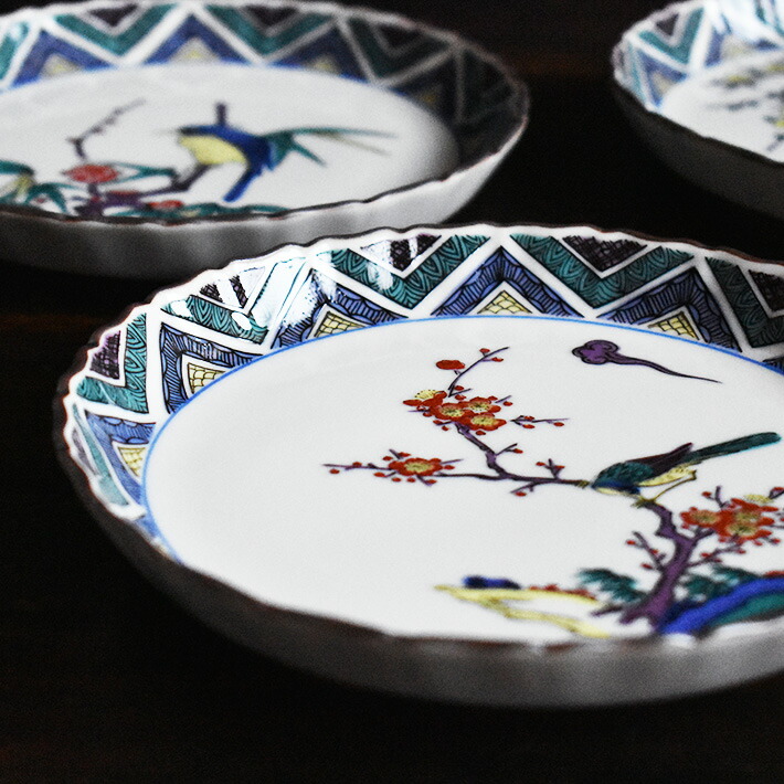 楽天市場】九谷焼 中皿 セット（ 径 16cm ） 古九谷花鳥の図（ 和食器