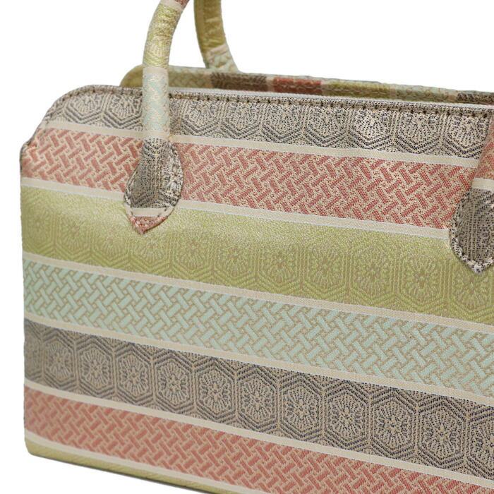 楽天市場】【訳あり】利休バッグ (08012) 金襴 縞 文様 和装バッグ