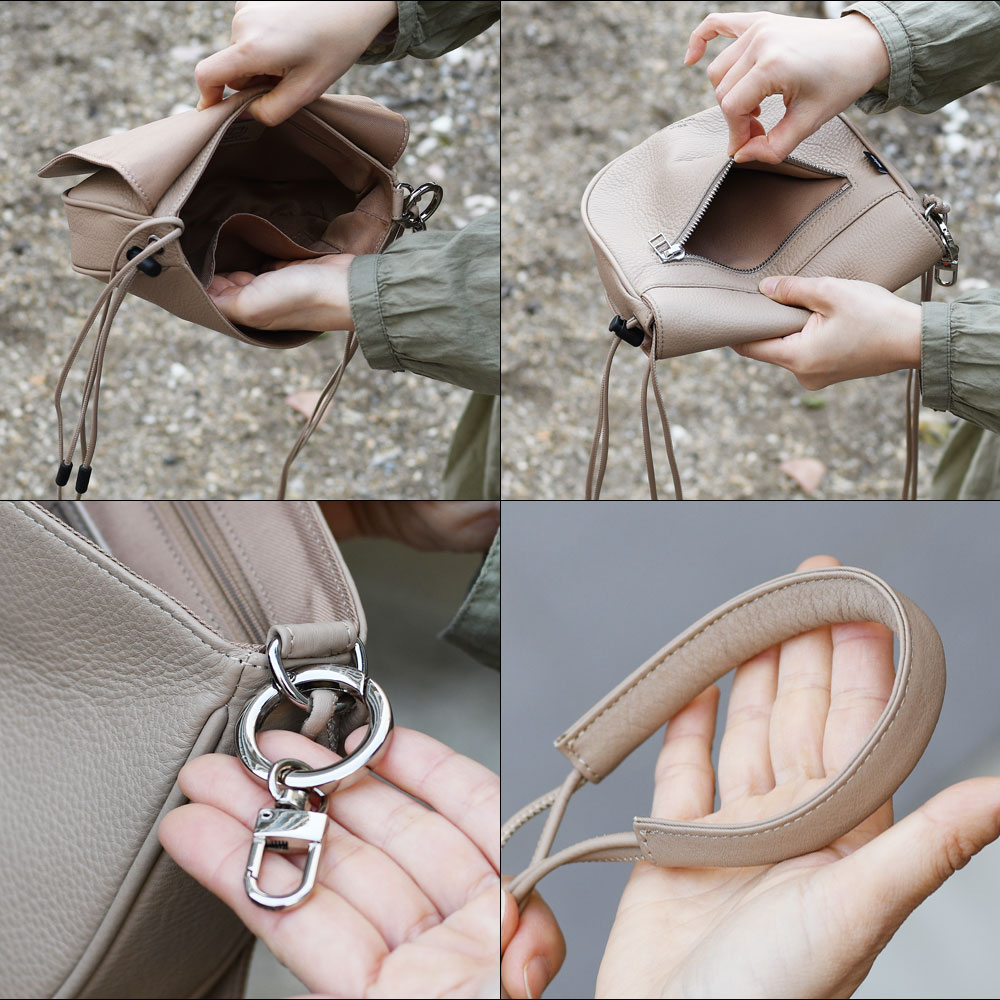 楽天市場】ショルダーバッグ 半円 小さめ WAKU レディース 本革 レザー