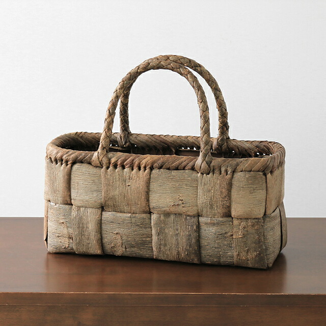 楽天市場】極太ひごのくるみ籠(国産材/表皮/市松編み/横長/中サイズ