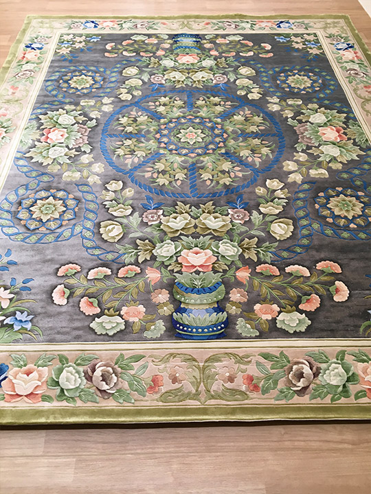 楽天市場】【中国段通 シルク 約6畳用 花に水を】絨毯(じゅうたん