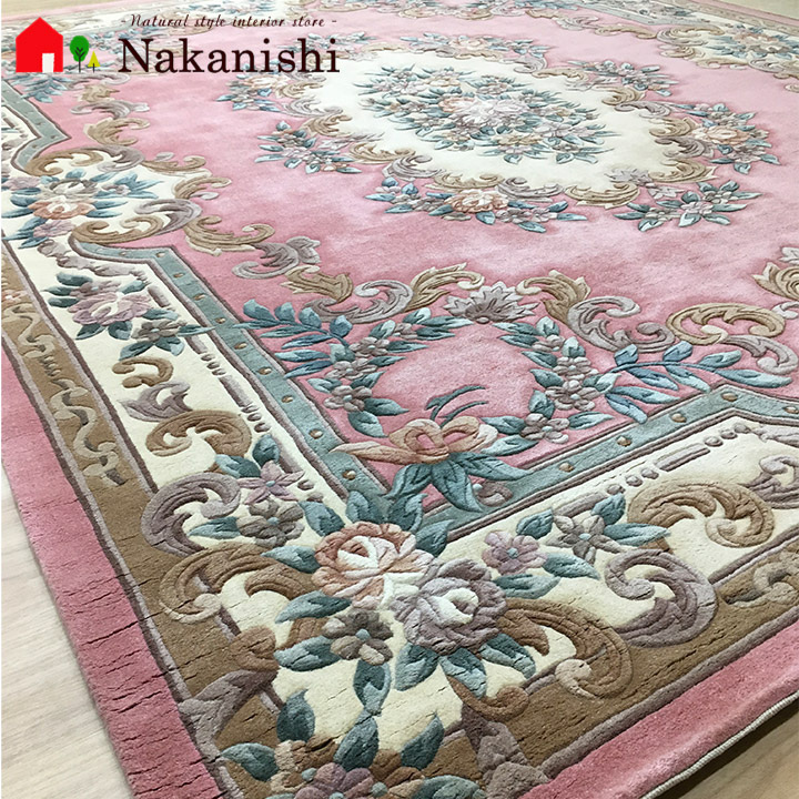 Y*Y様 ヴィンテージ 中国段通 ウール ラグ 玄関マット カーペット 花柄