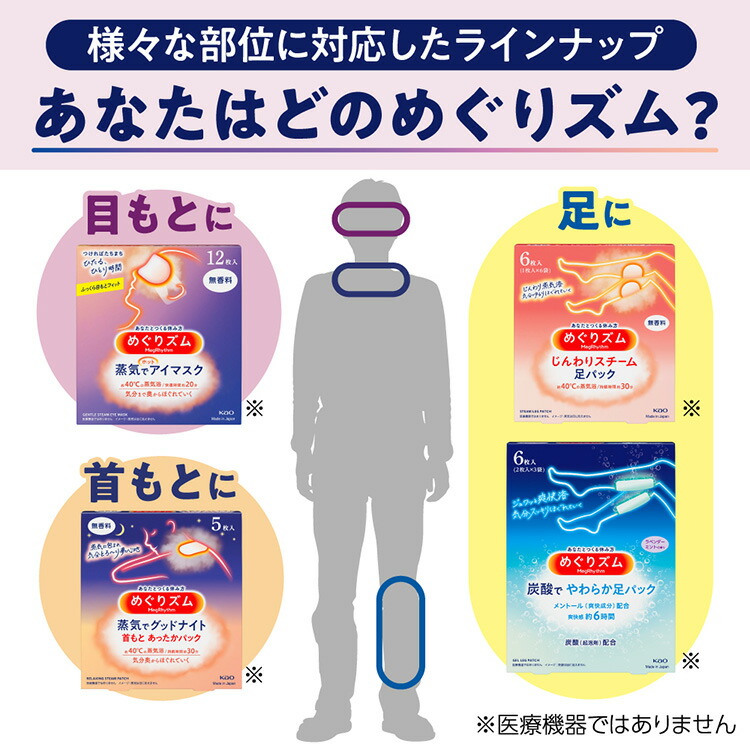 楽天市場】【単品】蒸気でホットアイマスク めぐりズム 12枚入 アイ