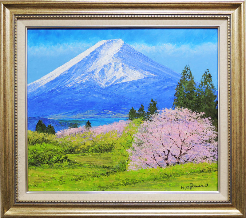 楽天市場】絵画 油絵 富士山と桜 （小川久雄） 送料無料 【肉筆