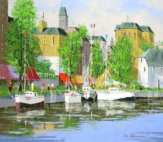 楽天市場】絵画 油絵 オンフルール（フランス） （黒沢久） 送料無料