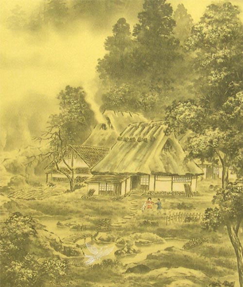 楽天市場】掛け軸 開運四神相応山水図 （今井玲豊） （掛軸小物なし