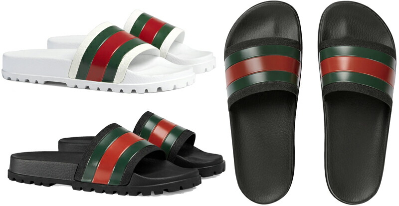 楽天市場】GUCCI グッチメンズ サンダルブラック ホワイト