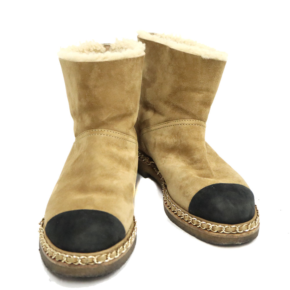 楽天市場】シャネル Chanel ムートンブーツ ブラウン 約26.5cm 靴