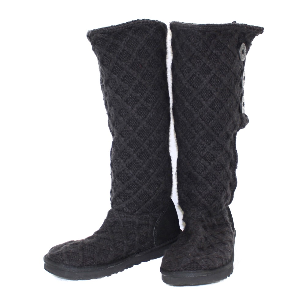 楽天市場】UGG アグ ニットロングブーツ ブラック ニット レディース