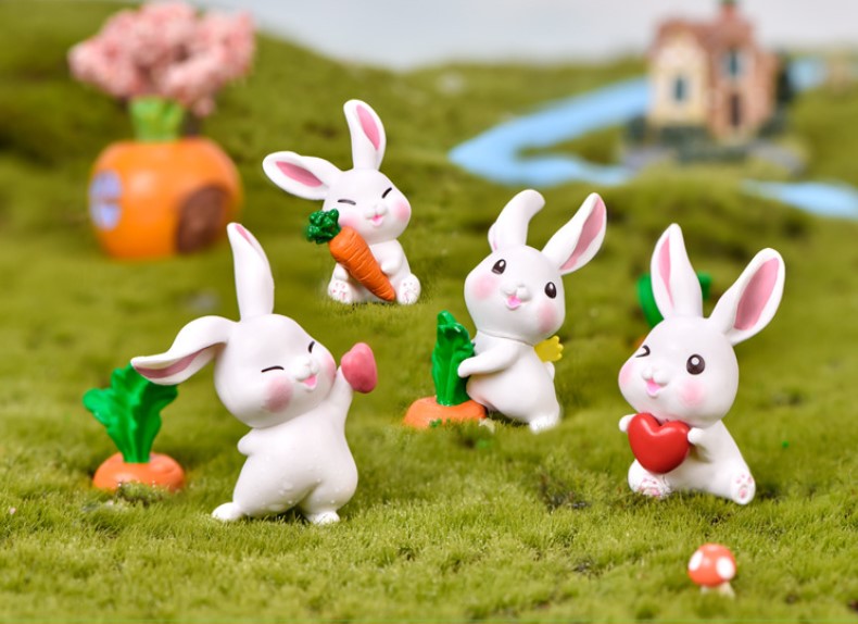 楽天市場】動物フィギュア にんじん 抜く うさぎ6体 テラリウム