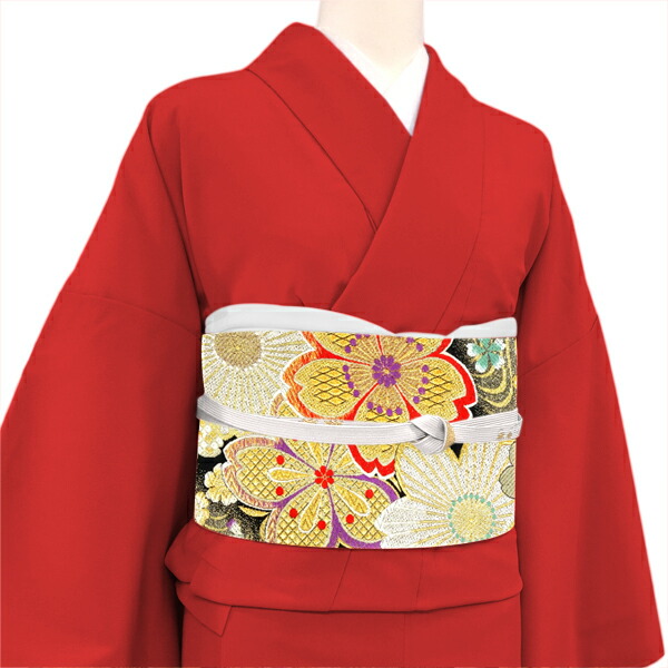 楽天市場】廣部商事 振袖用 袋帯 黒 仕立て上がり 桜 流水 振袖帯 正絹