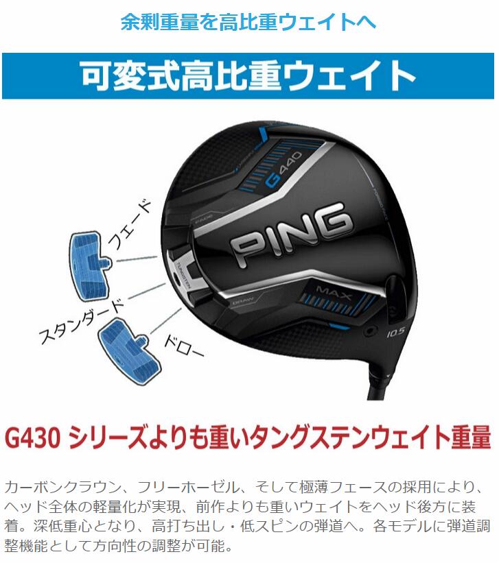 楽天市場】ピン G440 ドライバー MAX LST SFT 純正シャフト ALTA J CB