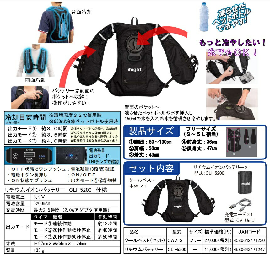 楽天市場】【在庫あります(残り7)】マイト工業 冷水循環式冷却ベスト