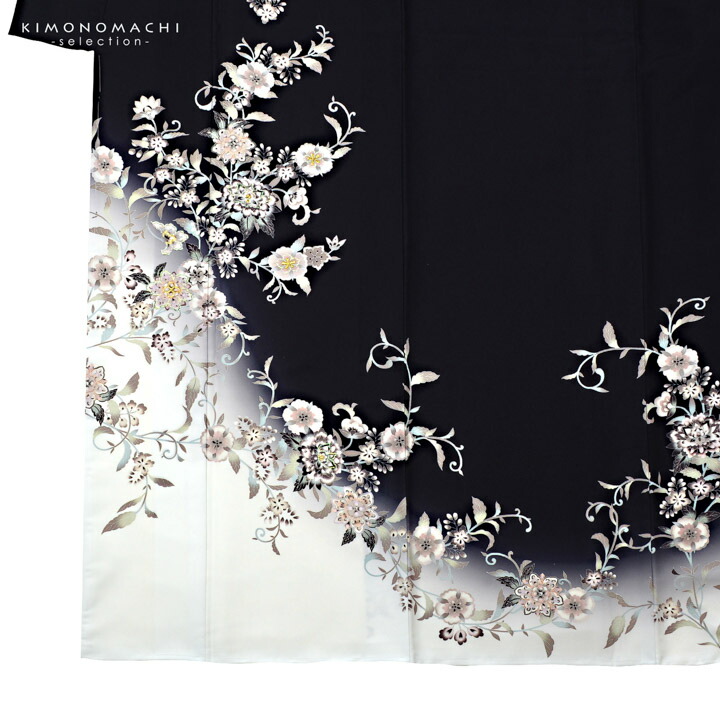 楽天市場】訪問着 お仕立て上がり 単品「黒 唐花」礼装 ポリエステル