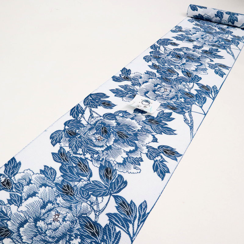 楽天市場】新品 綿紅梅 浴衣 反物 『竺仙』 風に吹かれる牡丹