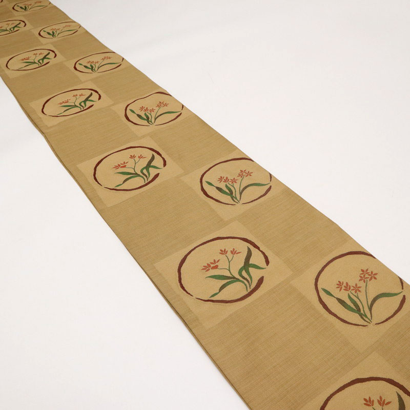 楽天市場】【中古】袋帯 今川織物『木屋太』花の丸紋 ベージュ 洒落袋