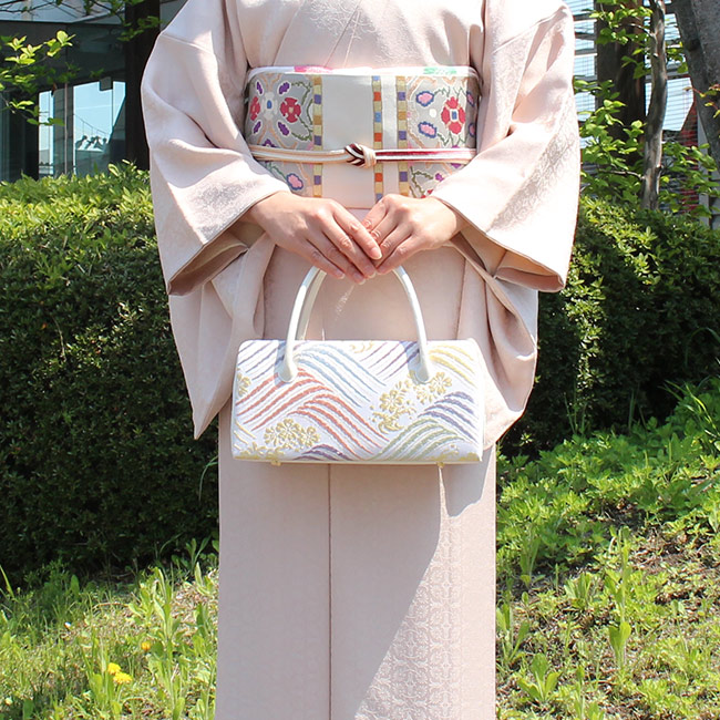 8277)新品 利休バッグ 日本製 西陣織 帯地 和装用 あおりバッグ 8277