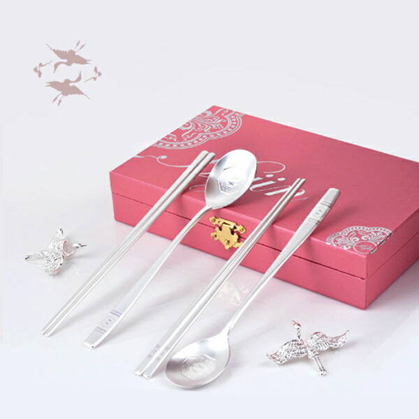 楽天市場】H.JIN 鶴 銀箸スプーンペアセット 鶴 カトラリーセット ツル