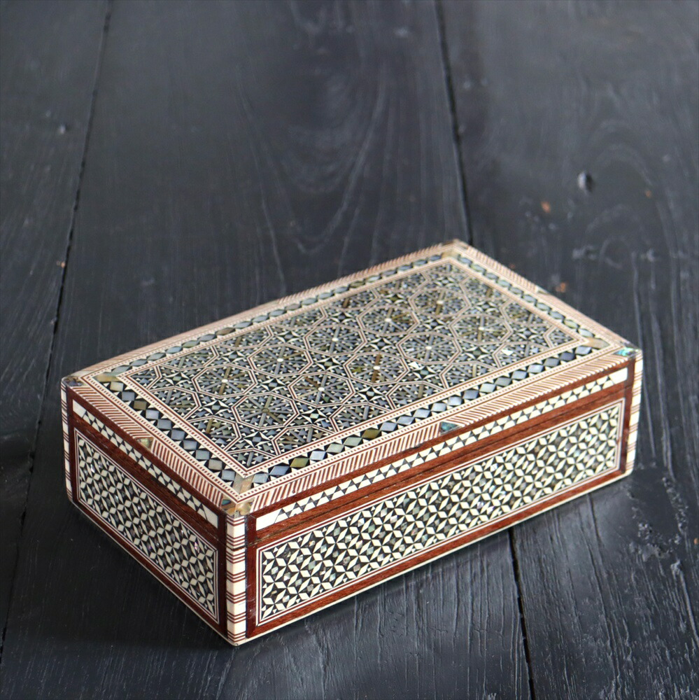 真珠貝の象嵌ラッカー木製ボックス 真珠貝の象嵌ラッカー木製ボックス