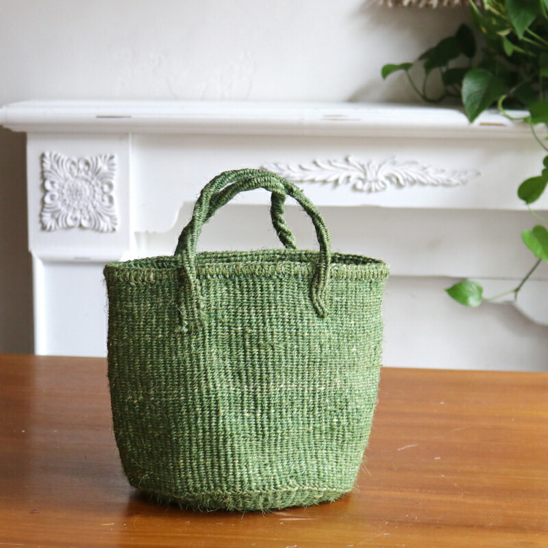 楽天市場】サイザルバッグ Мサイズオリーブグリーン サイザル麻 ケニア