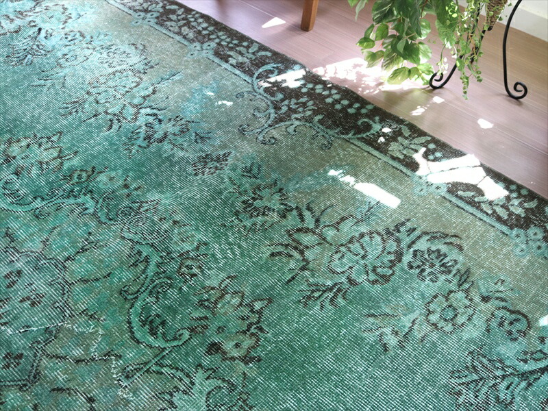 楽天市場】オーバーダイド ヴィンテージラグ グリーン 299×196cm