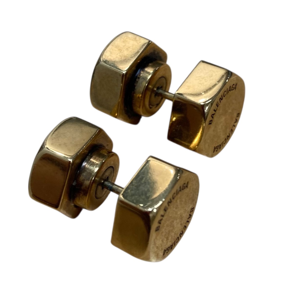 楽天市場】【中古】BALENCIAGAダブルスクリューボルトピアス ゴールド