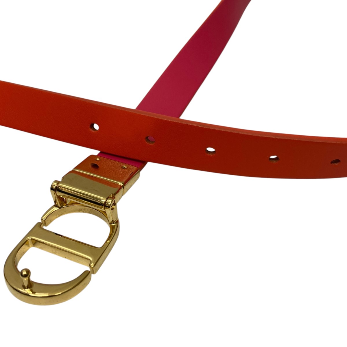 楽天市場】【中古】Christian Diorリバーシブルレザーベルト ピンク