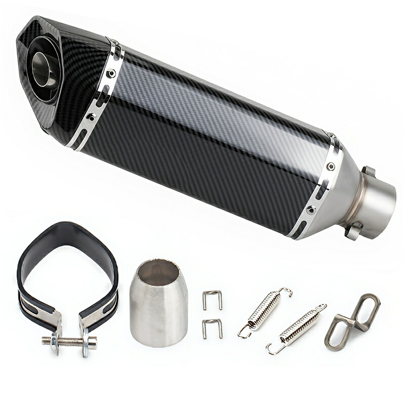 楽天市場】バイク 汎用 カーボン調 スリップオンマフラー ヘキサゴン