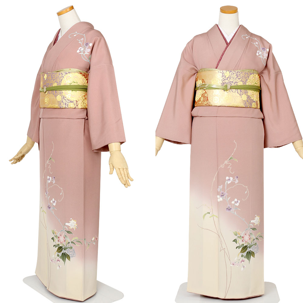 楽天市場】訪問着 レンタル フルセット＜鴇浅葱(ときあさぎ)×花かご