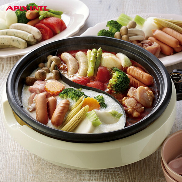 楽天市場】送料無料 アピックス ASP-390IV 電気二食鍋 アイボリー AW20