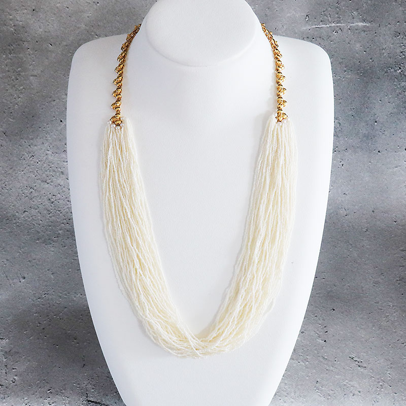 楽天市場】あこや真珠ケシ 砂ケシ 50連 ネックレス ホワイト K18YG