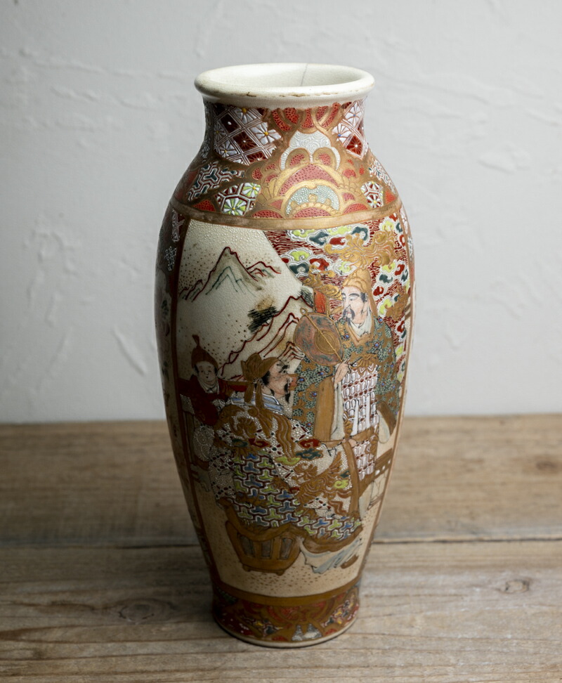 楽天市場】骨董○白薩摩金襴手人物文瓶○薩摩焼 | 明治時代-19世紀頃