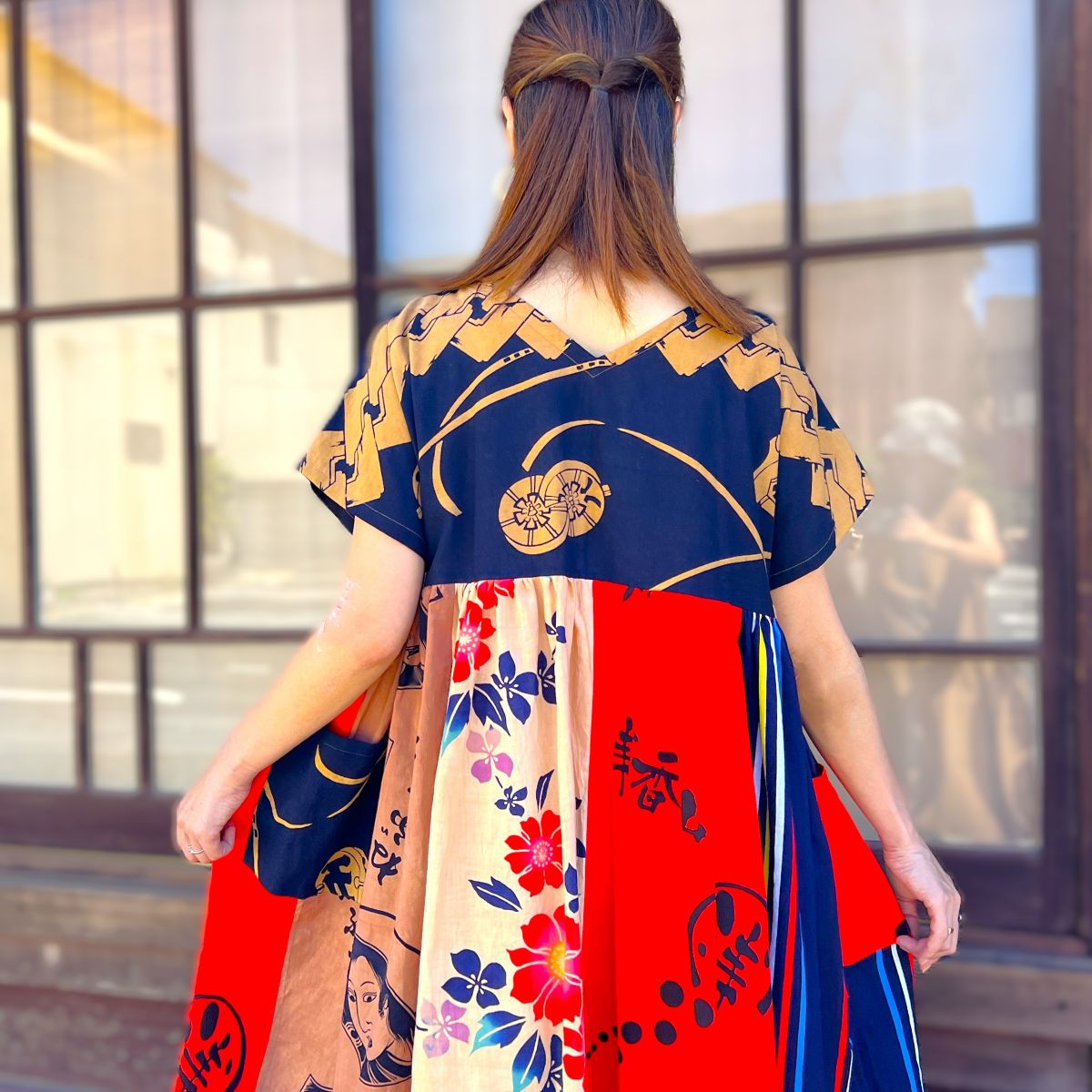 楽天市場】【浴衣リメイクワンピース】作家一点ものロングマキシフレア