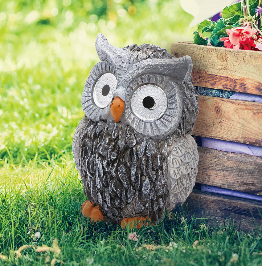 楽天市場】フクロウライト ソーラーライト 両目が光る! ガーデンライト