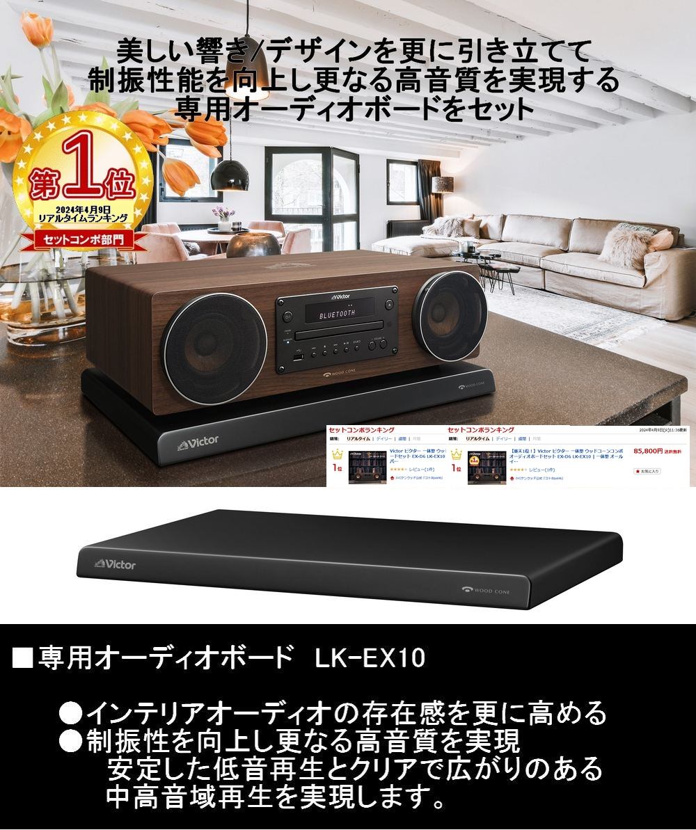 楽天市場】【楽天1位！】Victor ビクター 一体型 ウッドコーンコンポ