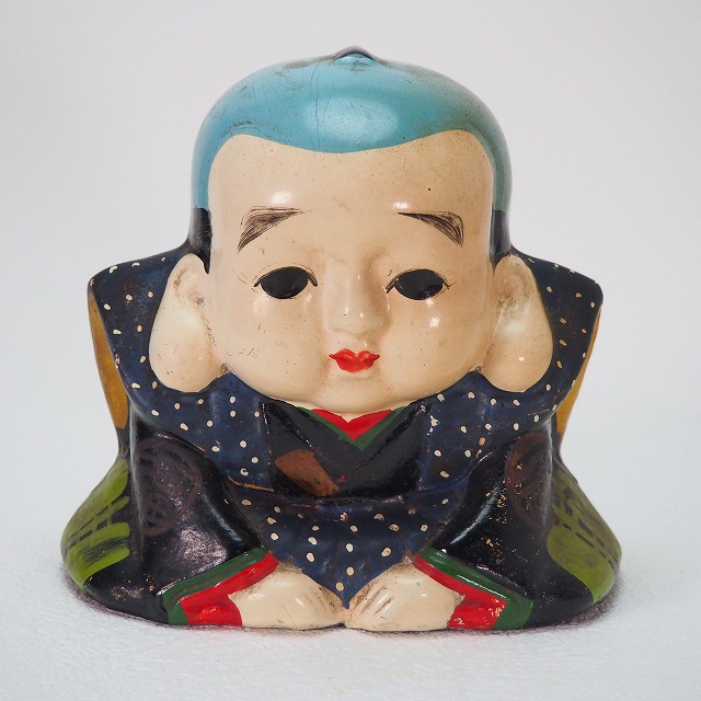 楽天市場】福助人形 瀬戸物 0164縁起物 置物 インテリア【中古】 骨董