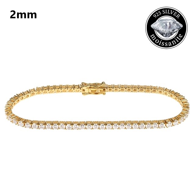 楽天市場】＼ランキング入賞／ モアサナイト ブレスレット 2mm テニス