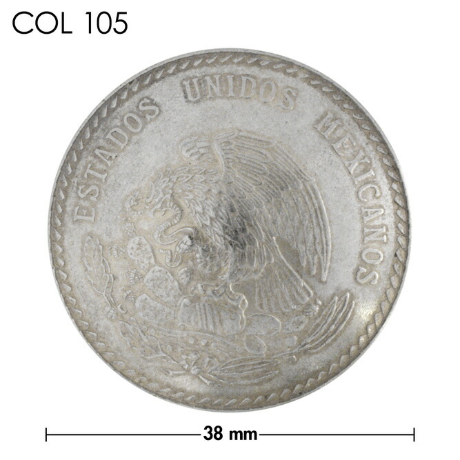 楽天市場】コンチョ メキシコ 5ペソ 銀貨 鳥 銀色 38mm : レザーマニア