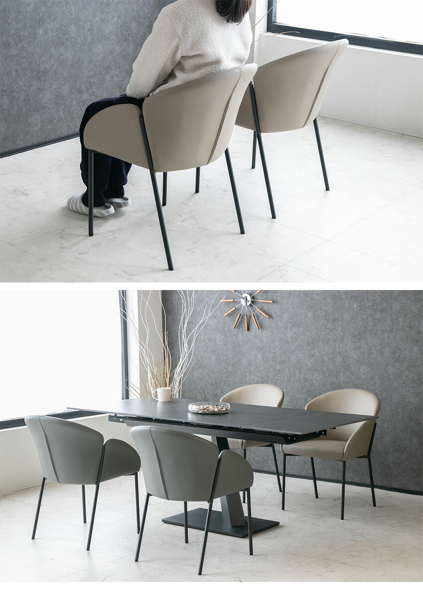 楽天市場】【送料無料】 ダイニングチェア 2脚セット 本革 グレー