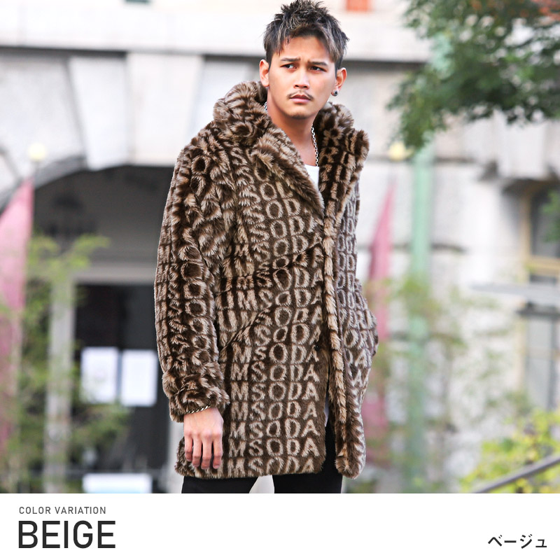 楽天市場】△送料無料△ コート メンズ ファー ロゴ 総柄 BITTER
