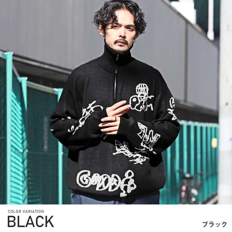 楽天市場】△送料無料△ ニット メンズ セーター ハーフジップ ロゴ