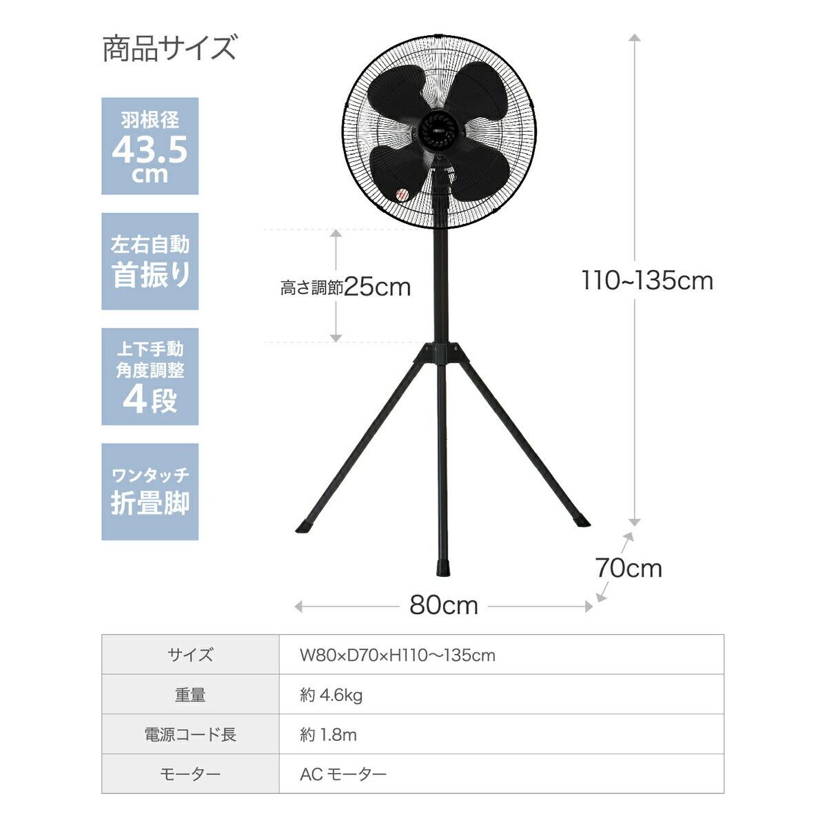 楽天市場】三脚型工業扇 広電 KODEN 扇風機 三脚 工場扇 CFF435TPAK