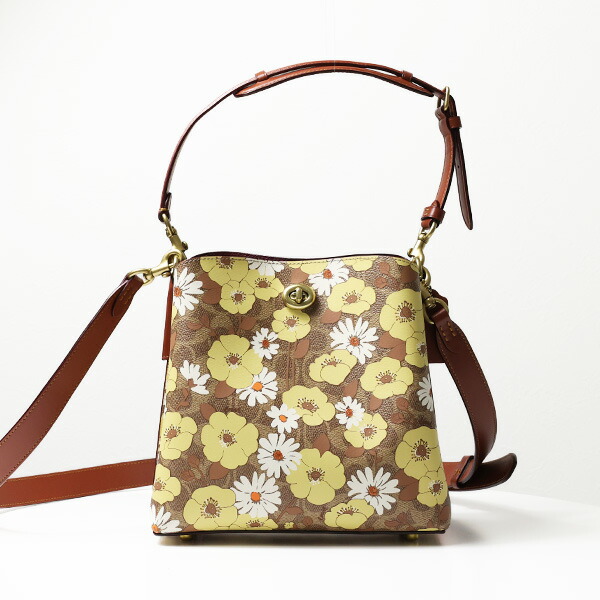 楽天市場】Coach コーチ Floral Print Willow Backet Bag C9722