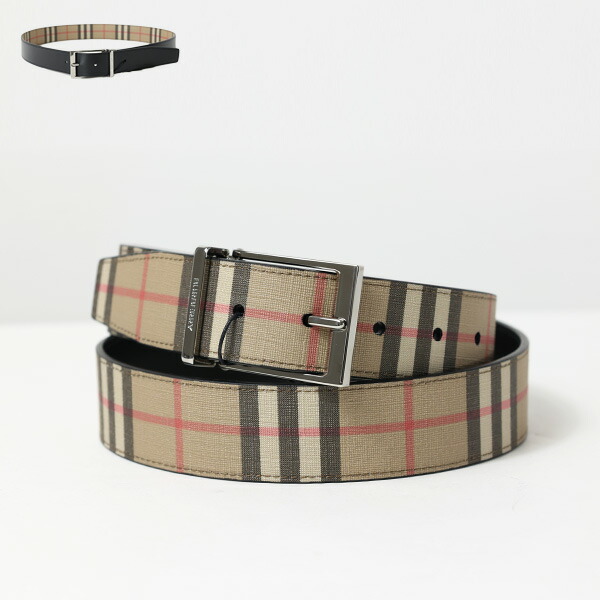 楽天市場】BURBERRY バーバリー Check and Leather Reversible Belt