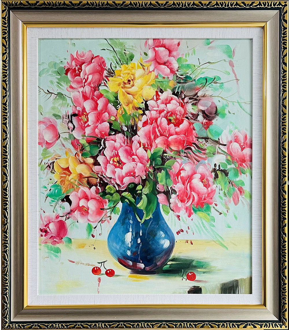 楽天市場】花の絵 絵画 油絵 アートパネル開業祝い 開院祝い「花瓶の花