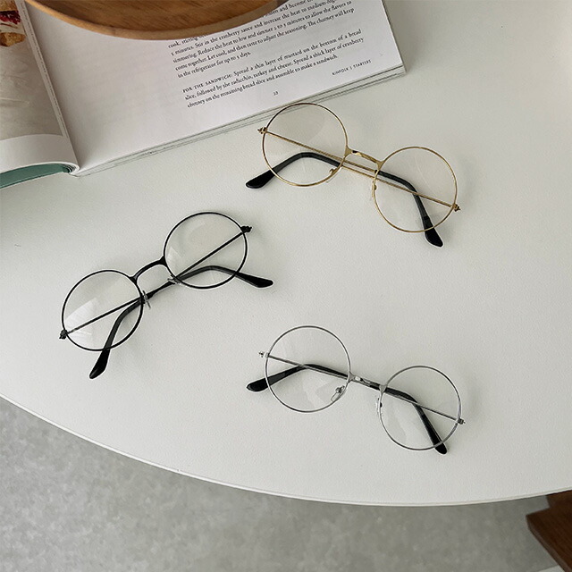 楽天市場】メタル ラウンドフレーム メガネ ゴールド/シルバー