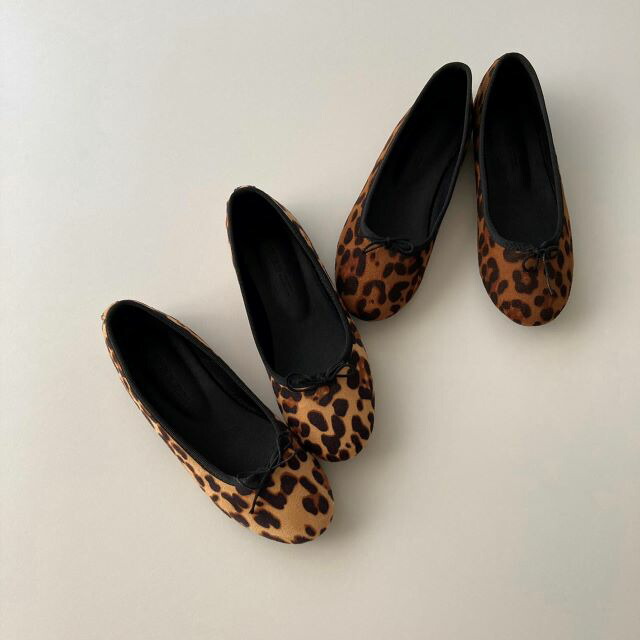 楽天市場】レオパード ヒョウ柄 バレエシューズ ベージュ/ブラウン