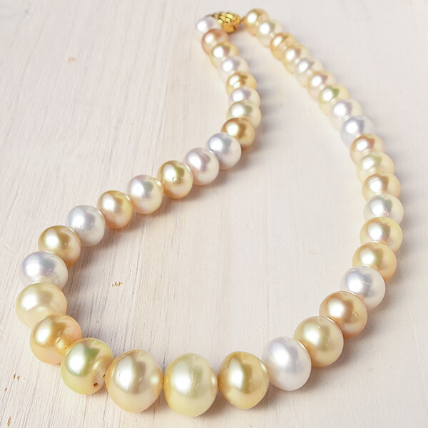楽天市場】13.5mm ナチュラルマルチカラー 白蝶真珠 ネックレス 鑑別