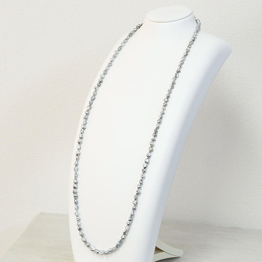 楽天市場】黒蝶 ケシ 真珠 ロングネックレス 気品に満ちたシックな輝き