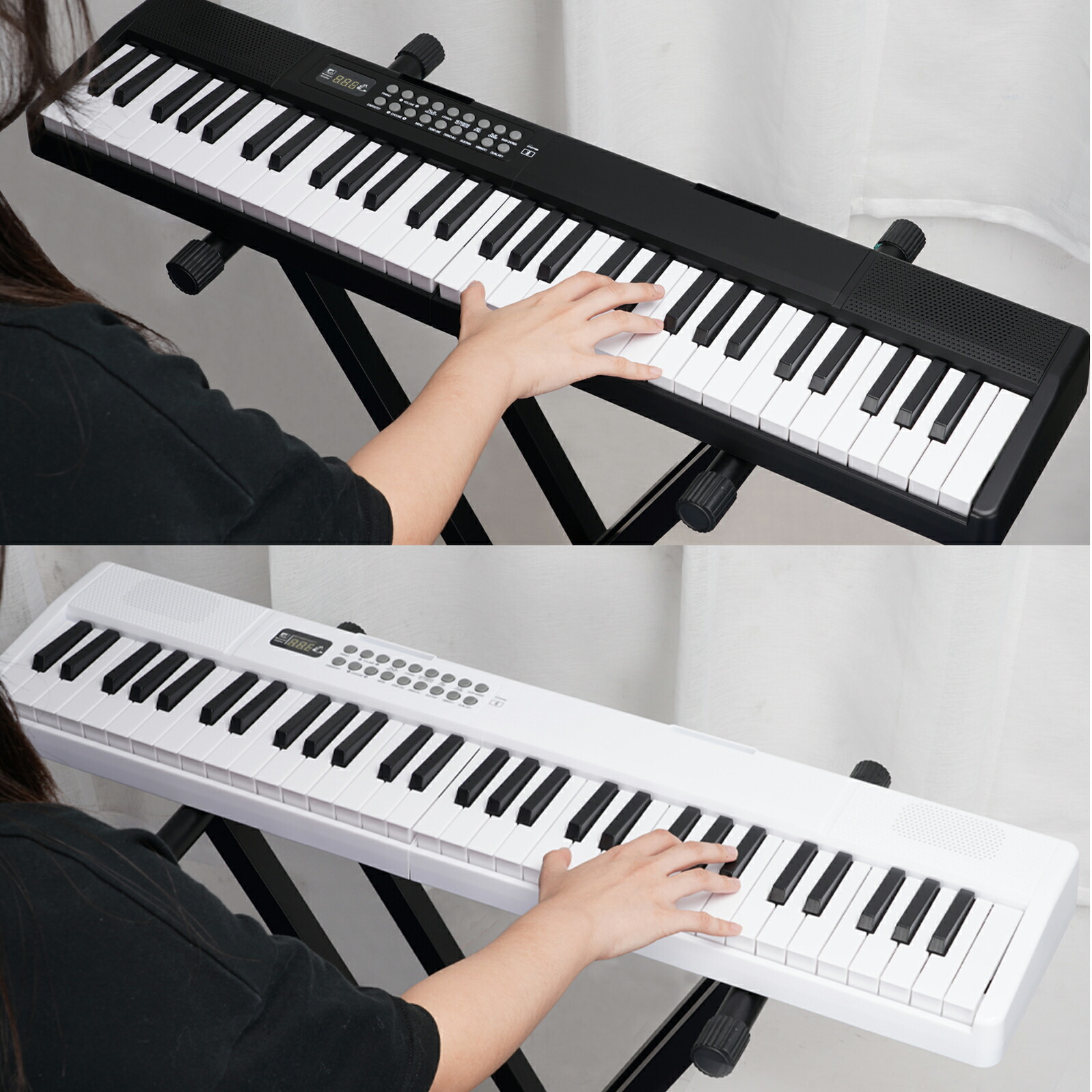 楽天市場】【日本語表記】電子ピアノ 61鍵 電子キーボード 折りたたみ